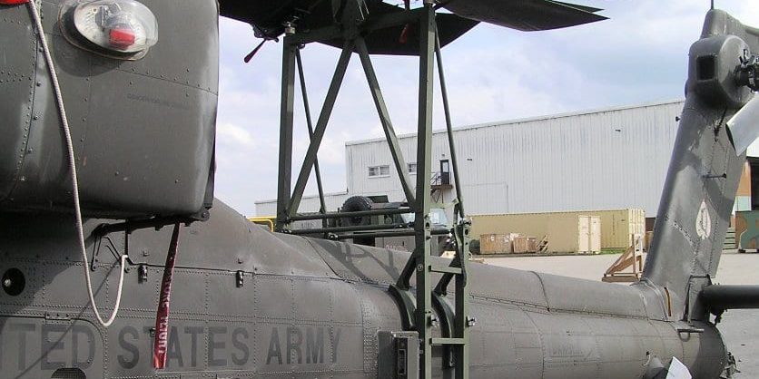 Apache Helicopter equipped with Davis Aircraft blade fold assembly